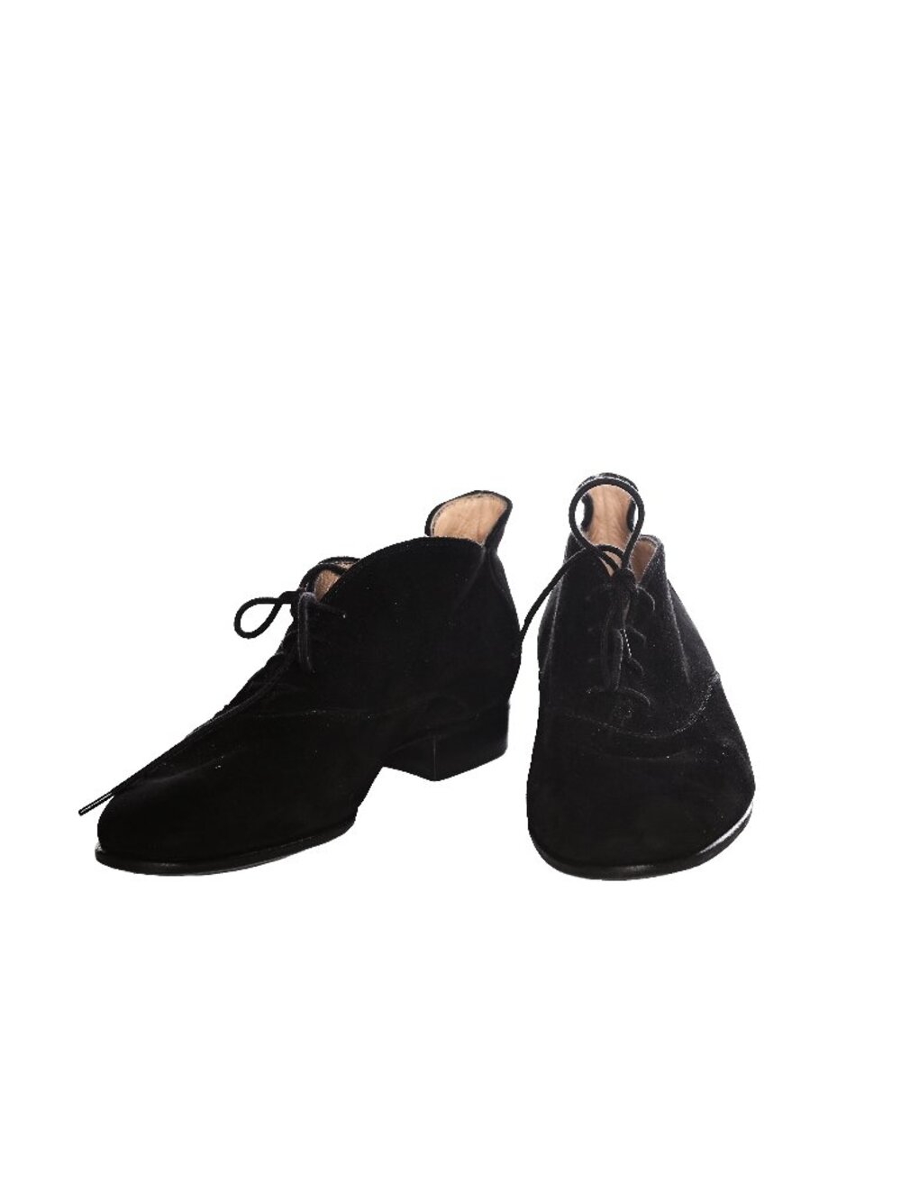 SILVIA FIORENTINA Black Suede Lace Up Oxford Flats Italy Size 6M- RARE Vintage - Picture 4 of 16